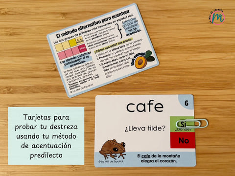 Trarjetas de practica de acentuación: Acentuar es un mamey
