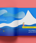Interior ilustrado de La frisita que voló el Caribe durante su viaje por las islas