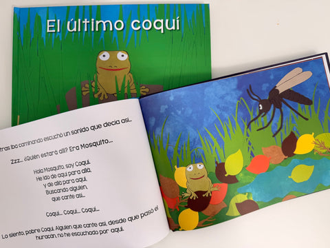 Interior de El último coquí con Coquí y Mosquito