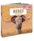Portada de Bebés animales: una cría de elefante sobre tierra seca.