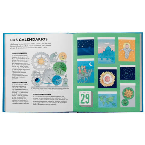 Interior de El libro del tiempo — calendarios