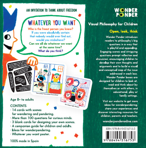 Whatever You Want, libro-juego de Wonder Ponder — contraportada
